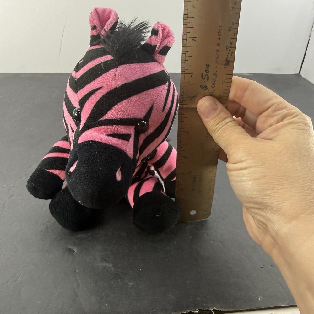 Build-A-Bear 8" Pink & Black Striped Zebra Safari Smallfry - Picture 7 of 9